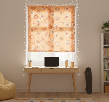 Rollo fenster jugendzimmer mit orangefarbenen smiley-mustern - TenStickers