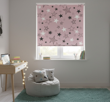 Rollo fenster jugendzimmer mit rosa sternen - TenStickers