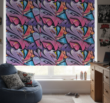 Rollo fenster jugendzimmer mit realistischem graffiti - TenStickers