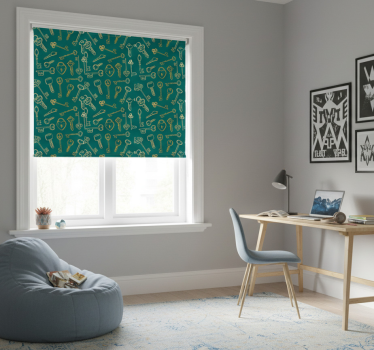 Rollo fenster jugendzimmer mit schlüsseln und schlössern - TenStickers