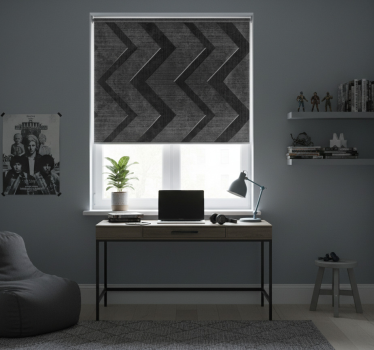 Rollo fenster jugendzimmer mit schwarzen stahlstreifen - TenStickers