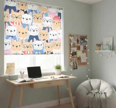 Rollo fenster jugendzimmer mit süßen welpen - TenStickers