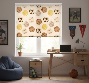 Rollo fenster jugendzimmer mit vintage-kugelmuster - TenStickers