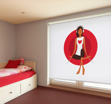 Rollo Fenster Jugendzimmer mädchen hört musik - TenStickers