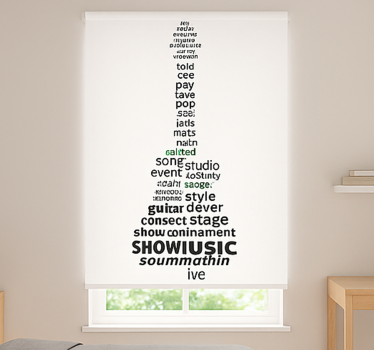 Rollo Fenster Jugendzimmer musik gitarre wörter - TenStickers