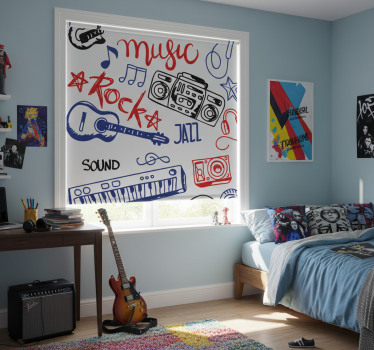 Rollo fenster jugendzimmer musikinstrumente - TenStickers