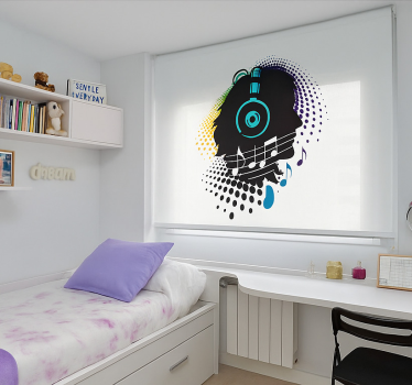 Rollo Fenster Jugendzimmer musikkopf - TenStickers