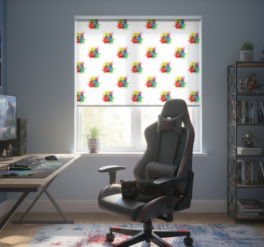 Rollo fenster jugendzimmer muster mit weißen trooperköpfen - TenStickers