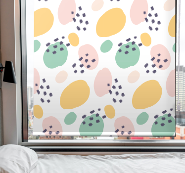 Rollo Fenster Jugendzimmer pastell abstrakte formen - TenStickers