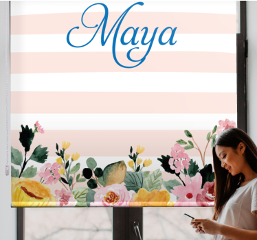 Rollo Fenster Jugendzimmer personalisiertes blumendesign - TenStickers