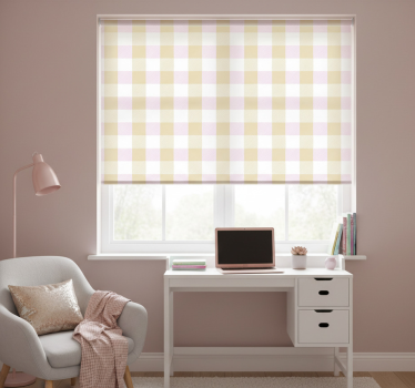 Rollo fenster jugendzimmer pink und gold karomuster - TenStickers