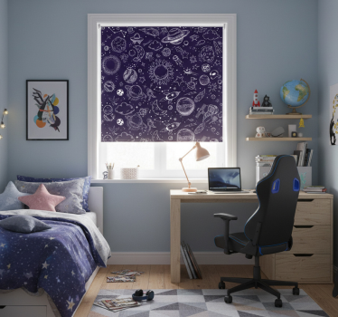 Rollo fenster jugendzimmer planet doodle - TenStickers