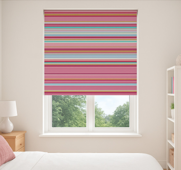 Rollo Fenster Jugendzimmer rosa streifenmuster - TenStickers