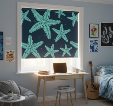 Rollo fenster jugendzimmer seestern blautöne - TenStickers
