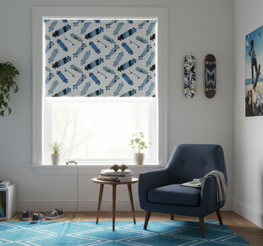 Rollo fenster jugendzimmer skateboards design - TenStickers