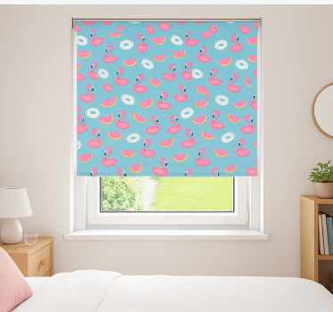 Rollo Fenster Jugendzimmer wassermelone und flamingos - TenStickers