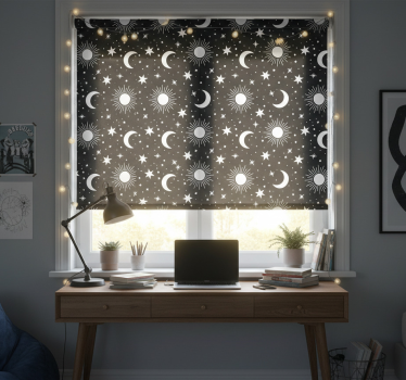 Rollo fenster jugendzimmer weiße sterne und monde - TenStickers