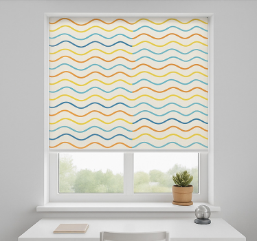 Rollo Fenster Jugendzimmer farbige wellenlinien - TenStickers