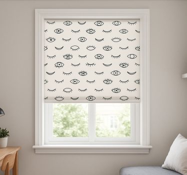 Rollo Fenster Jugendzimmer wimpern-augen-muster - TenStickers