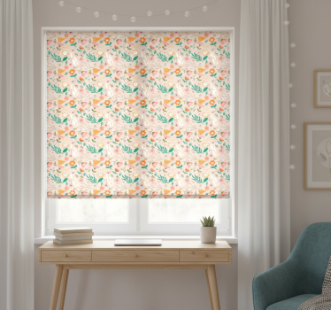 Rollo fenster jugendzimmer zartes blumenmuster pastell - TenStickers