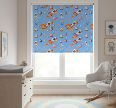 Rollo fenster kinderzimmer aquarell baby weltraum muster - TenStickers