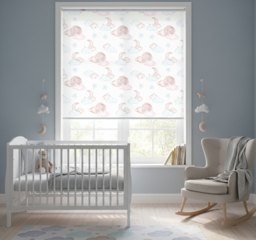 Rollo fenster kinderzimmer aquarell mond für babys - TenStickers