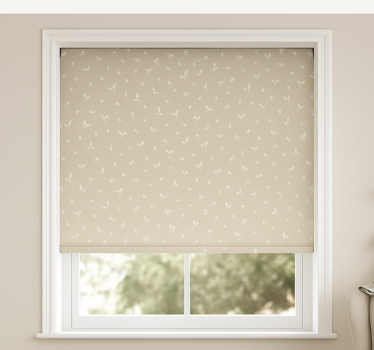 Rollo Fenster Kinderzimmer beiges blättermotiv - TenStickers