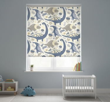 Rollo fenster kinderzimmer blaue dinosaurier im nordischen stil - TenStickers