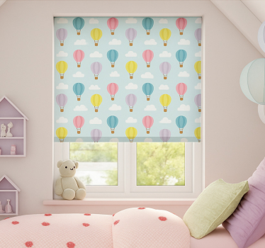 Rollo Fenster Kinderzimmer blaue heißluftballons - TenStickers