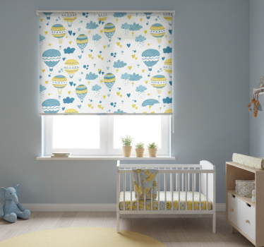 Rollo fenster kinderzimmer bunte ballons und wolken - TenStickers