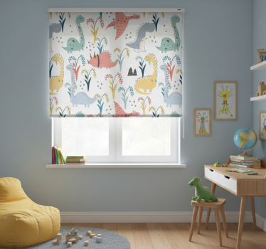 Rollo fenster kinderzimmer dinosaurier und bäume - TenStickers