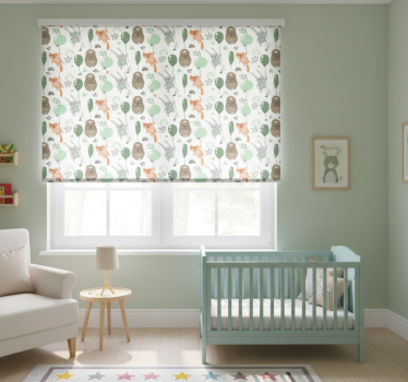 Rollo fenster kinderzimmer eichhörnchen bär hase - TenStickers