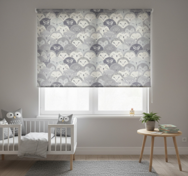 Rollo fenster kinderzimmer eule auf kletterpflanzen nordisch - TenStickers