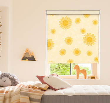 Rollo Fenster Kinderzimmer gelbes sonnenblumenmuster - TenStickers