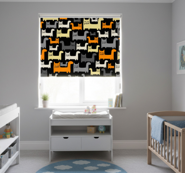 Rollo fenster kinderzimmer graue katzen - TenStickers