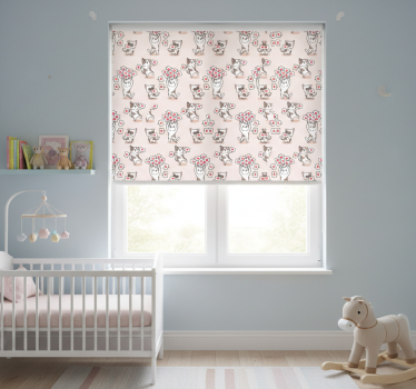 Rollo fenster kinderzimmer katzen mit herzmustern - TenStickers