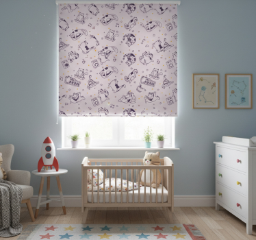 Rollo fenster kinderzimmer katzenband muster - TenStickers