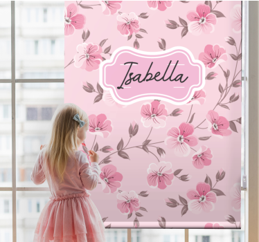 Rollo Fenster Kinderzimmer kirschblüten mit namen - TenStickers