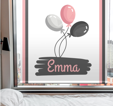 Rollo Fenster Kinderzimmer luftballons mit namen - TenStickers