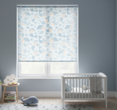 Rollo fenster kinderzimmer meerjungfrau kind blau lächelnd - TenStickers