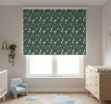 Rollo fenster kinderzimmer mit abstrakten minimalmustern - TenStickers