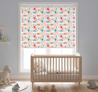 Rollo fenster kinderzimmer bunte pferde - TenStickers