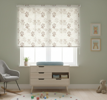 Rollo fenster kinderzimmer mit hundepfote muster - TenStickers