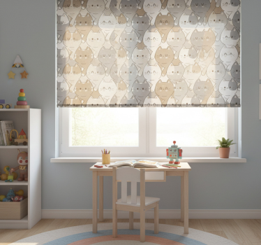 Rollo fenster kinderzimmer mit katzenillustration - TenStickers