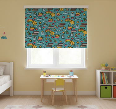 Rollo fenster kinderzimmer mit kawaii muster - TenStickers