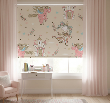 Rollo fenster kinderzimmer mit märchen-einhörnern - TenStickers
