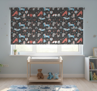 Rollo fenster kinderzimmer mit süßen hundemotiven - TenStickers
