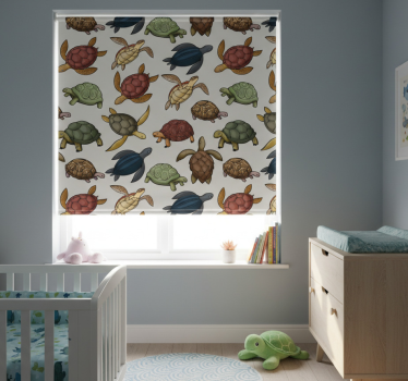 Rollo fenster kinderzimmer mit verschiedenen schildkröten - TenStickers