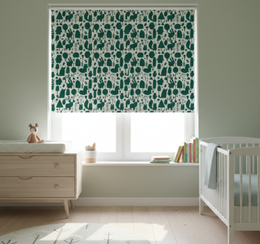 Rollo fenster kinderzimmer mit waldtier-silhouetten - TenStickers