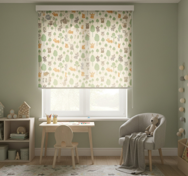 Rollo fenster kinderzimmer mit waldtiermotiv - TenStickers